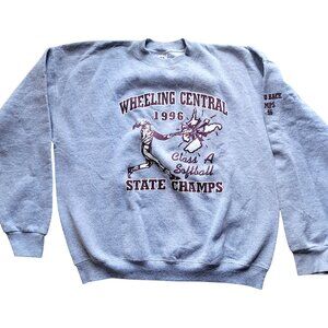 Vintage HS Women's Softball Sweatshirt Wheeling Central